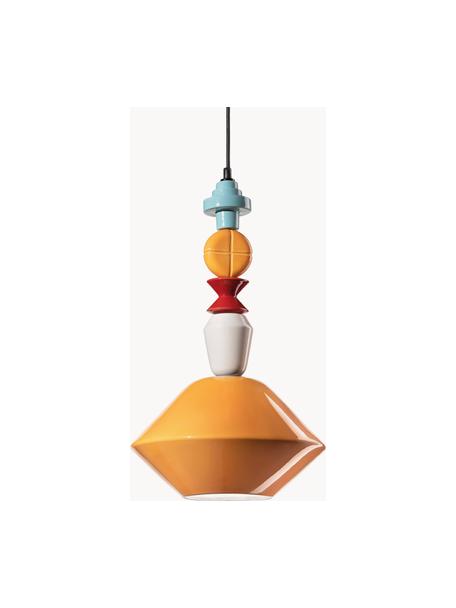 Lampada a sospensione di design fatta a mano Lariat, Paralume: vetro, Baldacchino: alluminio, verniciato a p, Arancione, multicolore, Ø 31 x Alt. 56 cm