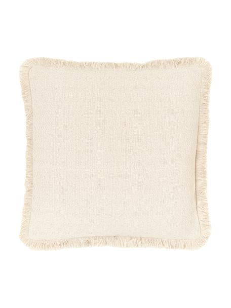Poszewka na poduszkę z frędzlami Lorel, 100% bawełna, Beżowy, S 40 x D 40 cm