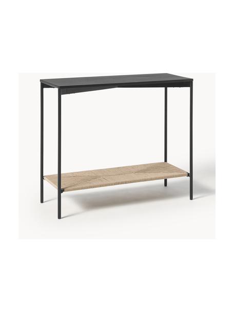 Consola de madera de mango June, Estructura: metal recubierto, Negro, beige, An 90 x Al 77 cm