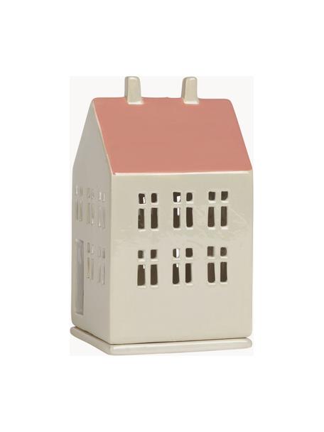 Maison lumineuse en céramique Bo, Céramique, Beige clair, pêche, larg. 8 x haut. 15 cm