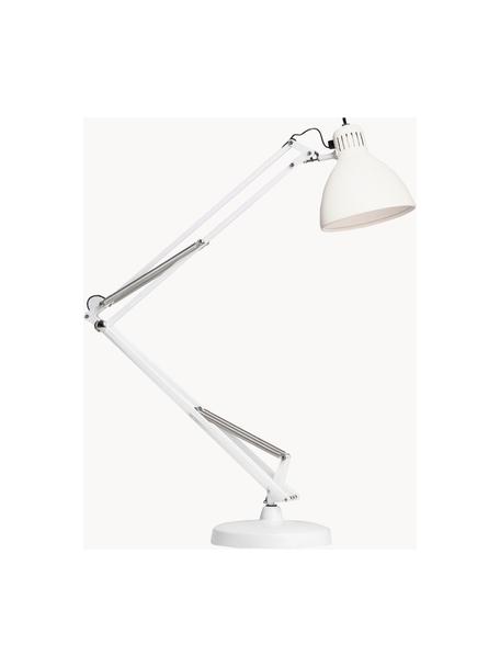 Lampe de bureau artisanale Naska, Blanc, larg. 30 x haut. 45 cm