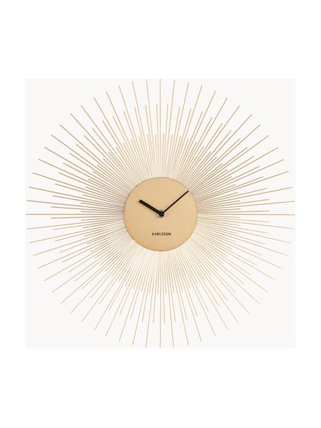 Horloge murale Peony, Métal, enduit, Couleur dorée, noir, Ø 45 cm