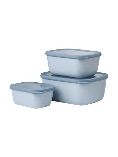 Aufbewahrungsboxen Cirqula, 3er-Set, Polypropylen (PP), Thermoplastische Elastomere (TPE), BPA-frei, Hellblau, 750 ml / 1.5 L / 3 L