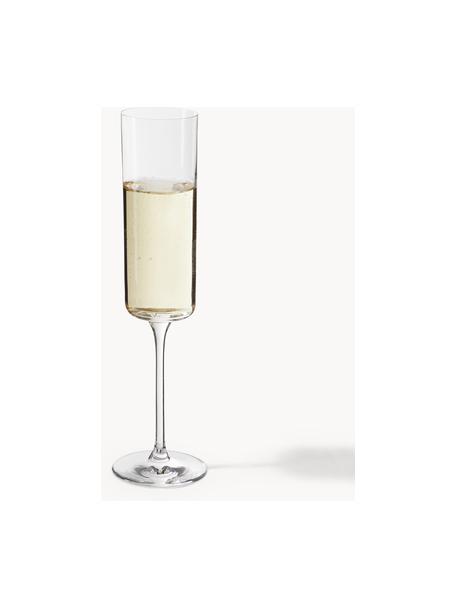 Flute da champagne in cristallo Xavia 4 pz, Cristallo, Trasparente, Ø 6 x Alt. 23 cm, 170 ml