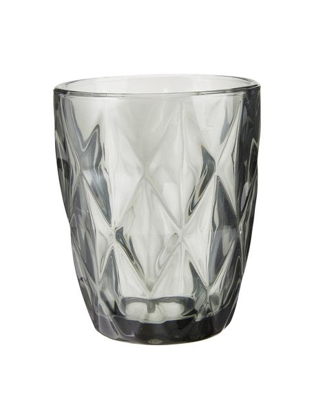 Vasos con relieve Colorado, 4 uds., Vidrio, Gris, transparente, Ø 8 x Al 10 cm