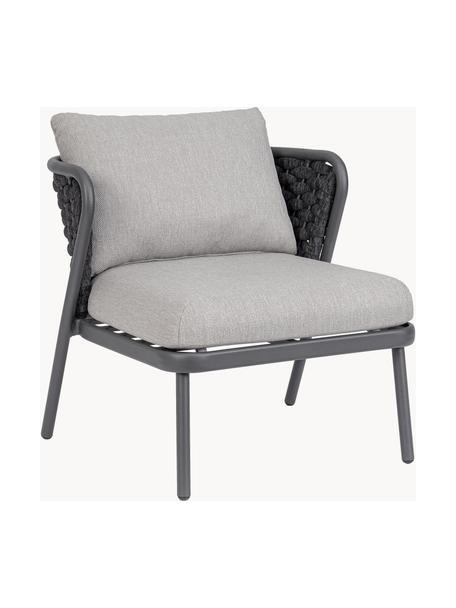 Fauteuil de jardin Harlow, Tissu gris clair, anthracite, larg. 74 x prof. 77 cm