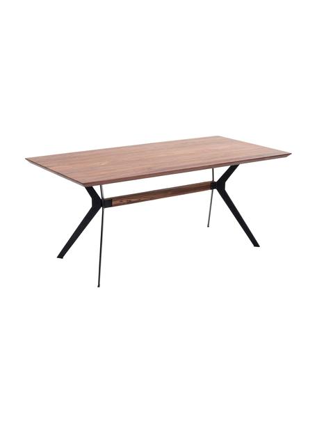 Table bois de noyer massif Downtown, différentes tailles, Brun, noir, larg. 180 x prof. 90 cm