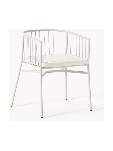 Chaise de jardin à accoudoirs Connor, Blanc cassé, larg. 58 x prof. 55 cm