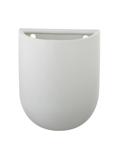 Wand-Übertopf Oval aus Keramik, Keramik, Weiß, B 15 x H 19 cm