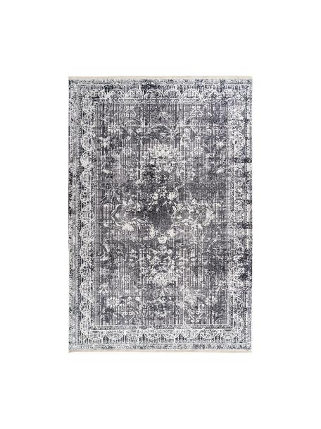 Tapis d'intérieur/d'extérieur avec franges Valencia, 100 % polyester, Tons gris, larg. 200 x long. 290 cm (taille L)