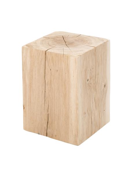 Hocker Block aus massivem Eichenholz, Eichenholz, Eichenholz, hell geölt, B 29 x H 40 cm