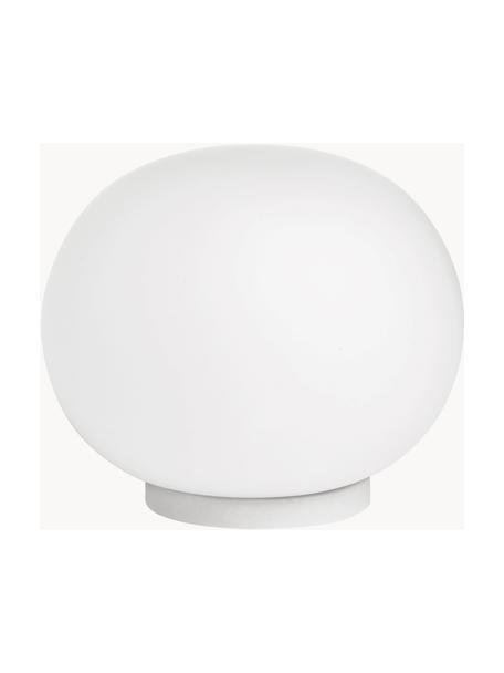 Lámpara de mesa pequeña regulable Glo-Ball, Pantalla: vidrio, Estructura: plástico, Cable: plástico, Blanco, Ø 12 x Al 9 cm
