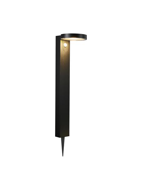Solar padverlichting Rica met bewegingssensor, Lampenkap: kunststof, Lampvoet: gecoat staal, Zwart, 15 x 60 cm