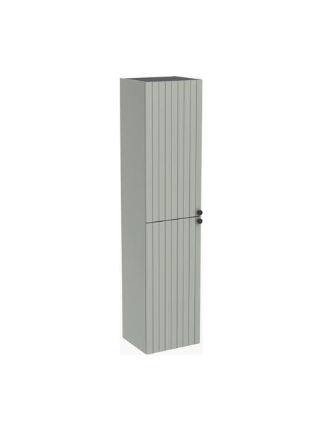 Armadietto bagno alto con superficie opaca Emil, Manico: alluminio rivestito, Verde salvia, Larg. 40 x Alt. 180 cm