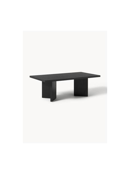 Mesa de centro de madera Toni, Tablero de fibras de densidad media (MDF) chapado en madera de roble pintado, Negro, An 100 x F 55 cm