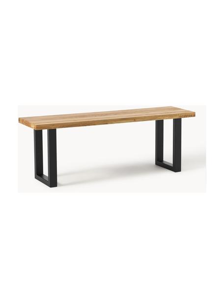 Banc en bois de chêne Oliver, tailles variées, Chêne, noir, larg. 140 x prof. 40 cm