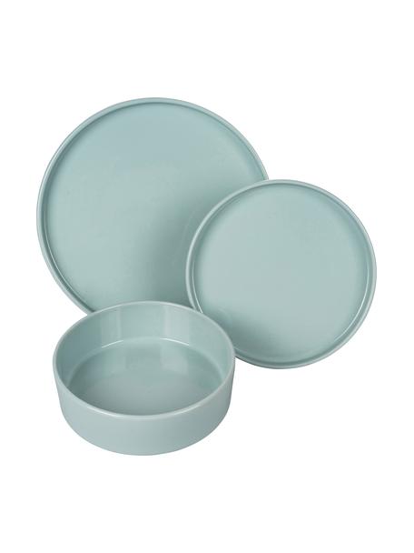 Geschirr-Set Gourment, 4 Personen (12-tlg.), Steingut, Hellblau, Set mit verschiedenen Größen