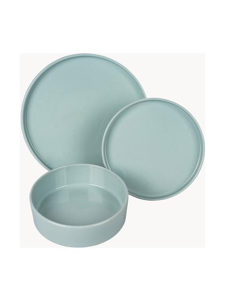 Geschirr-Set Gourment, 4 Personen (12-tlg.), Steingut, Hellblau, Set mit verschiedenen Größen