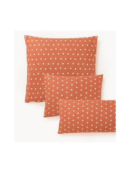 Katoenen kussenhoes Amma met stippenpatroon, Weeftechniek: renforcé Draaddichtheid 1, Terracotta, B 65 x L 65 cm