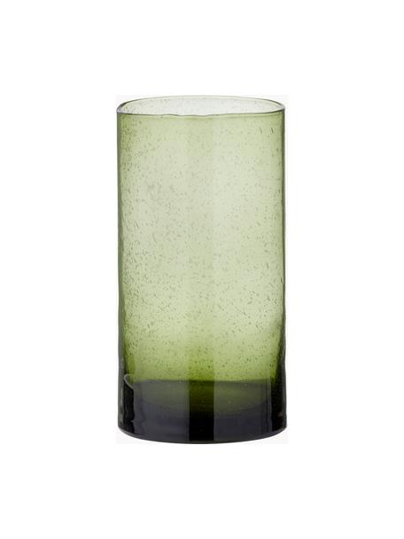 Glas-Vase Salon, H 21 cm, Glas, Grüntöne, semi-transparent, Ø 11 x H 21 cm