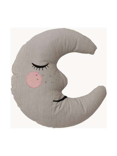 Kissen Moon aus Bio-Baumwolle, mit Inlett, Bezug: 100% Bio-Baumwolle, Grau, B 36 x L 42 cm