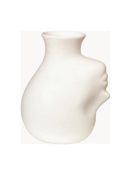 Designová porcelánová váza Headed, Porcelán, Tlumeně bílá, Š 20 cm, V 25 cm