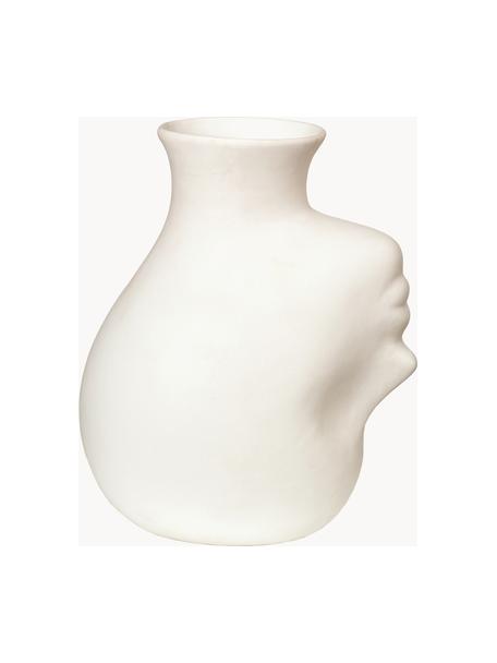 Vaso in porcellana di design Headed, alt. 25 cm, Porcellana, Bianco latte, Larg. 20 x Alt. 25 cm