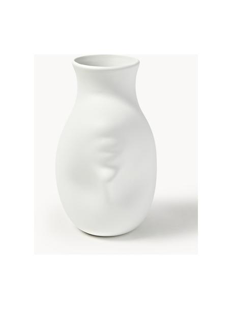 Designová porcelánová váza Headed, V 25 cm, Porcelán, Tlumeně bílá, Š 20 cm, V 25 cm