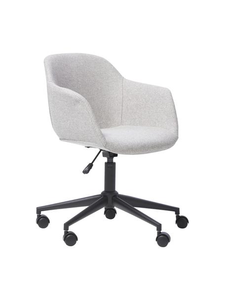 Čalouněná kancelářská otočná židle s úzkým skořepinovým sedákem Fiji, Světle šedá, Š 66 cm, H 66 cm