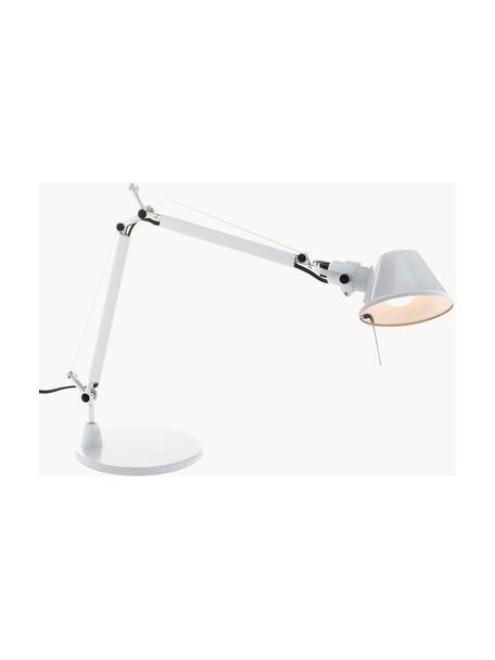 Lampa biurkowa Tolomeo Micro, Stelaż: aluminium powlekane, Biały, S 45 x W 37-73 cm