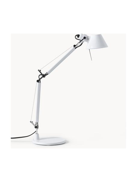 Lampa biurkowa Tolomeo Micro, Stelaż: aluminium powlekane, Biały, S 45 x W 37-73 cm