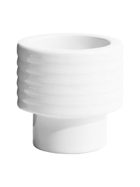 Eierbecher Column aus Steingut in Weiß, 6 Stück, Steingut, Weiß, Ø 6 x H 6 cm