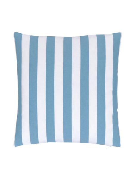 Housse de coussin bleu/blanc Timon, 100 % coton, Bleu, blanc, larg. 40 x long. 40 cm
