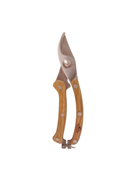 Bloemenschaar Flora met essenhouten handvat, Essenhout, zilverkleurig, L 20 cm