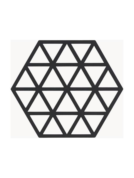 Dessous-de-plat en silicone Triangle, Silicone, Noir, larg. 14 x long. 16 cm, 2 pièces