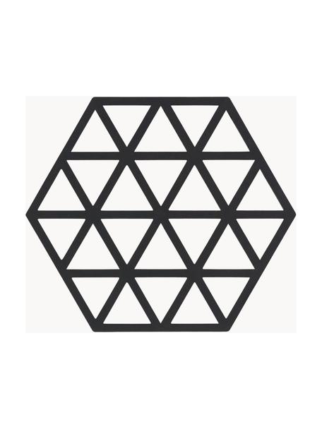 Siliconen panonderzetter Triangle, 2 stuks, Siliconen, Zwart, B 14 x D 16 cm
