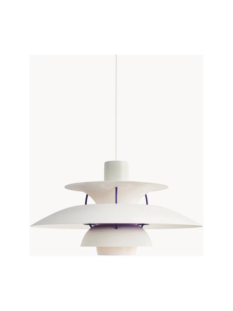 Hanglamp PH 5, Lampenkap: gecoat metaal, Diffuser: glas, semi-transparant, Wit, koningsblauw, Ø 50 x H 27 cm