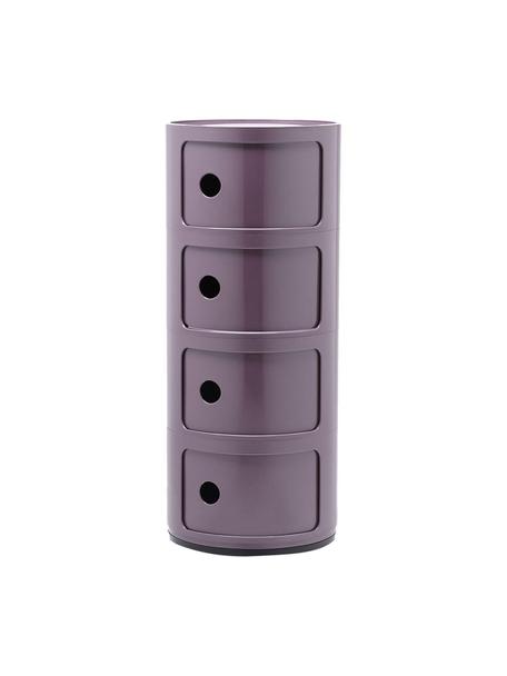 Caisson design violet 4 modules Componibili, Plastique, certifié Greenguard, Violet, Ø 32 x haut. 77 cm