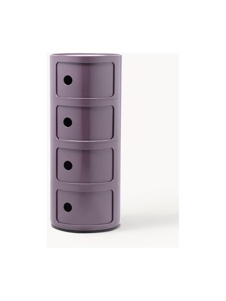 Design Container Componibili, 4 Elemente, Kunststoff (ABS), lackiert, Greenguard-zertifiziert, Lavendel, glänzend, Ø 32 x H 77 cm