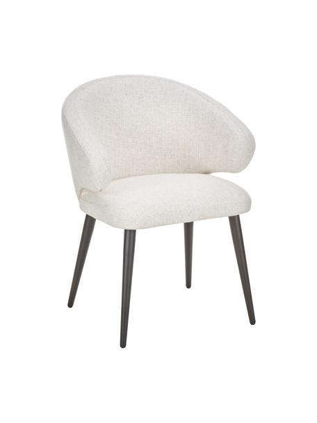 Buklé stolička s opierkami v modernom dizajne Celia, Buklé krémovobiela, Š 57 x H 62 cm