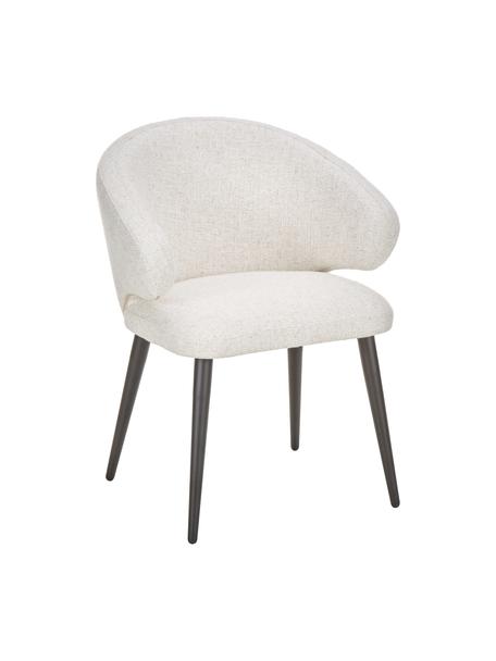 Chaise design en tissu bouclé Celia, Tissu bouclé blanc crème, larg. 57 x prof. 62 cm