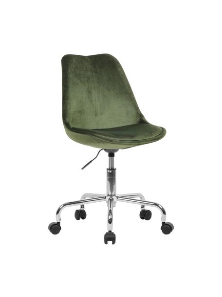 Výškově nastavitelná kancelářská otočná židle ze sametu Lenka, Zelená, Š 65 cm, H 56 cm
