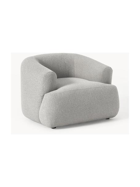 Bouclé fauteuil Sofia, Bekleding: bouclé (100% polyester) M, Frame: sparrenhout, spaanplaat, , Poten: kunststof Dit product is , Bouclé lichtgrijs, B 90 x D 97 cm