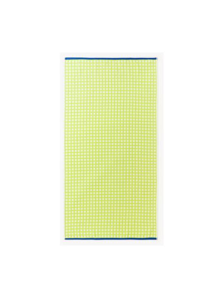 Ręcznik plażowy z bawełny Fancy, Jasny zielony, biały, ciemny niebieski, S 90 x D 170 cm