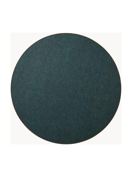 Rond prikbord Retell, Frame: gepoedercoat staal, Donkergroen, goudkleurig, Ø 80 cm