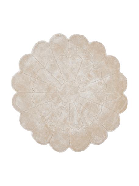 Ręcznie tuftowany dywan z wiskozy Flower, 100% wiskoza, Beżowy, Ø 120 cm (Rozmiar S)