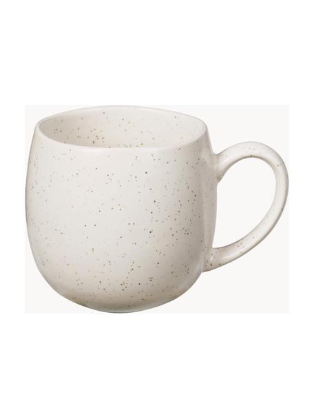 Tazas grandes artesanales Nordic Vanilla, 2 uds., Cerámica de gres, Off White jaspeado, Ø 9 x Al 10 cm, 450 ml