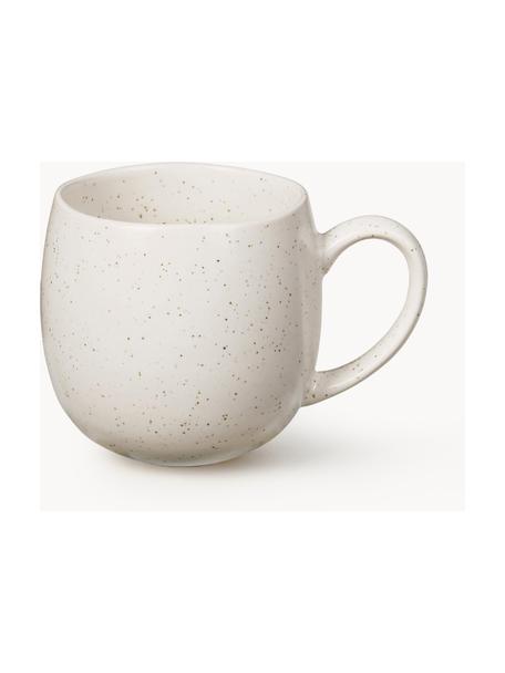 Tazas grandes artesanales Nordic Vanilla, 2 uds., Gres, Off White jaspeado, Ø 9 x Al 10 cm, 450 ml