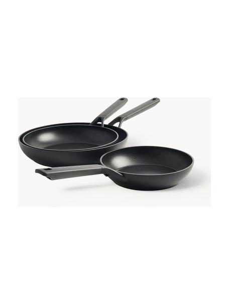 Set 3 padelle con rivestimento antiaderente KitchenAid, Metallo, Nero, Set di 3 pezzi in varie misure