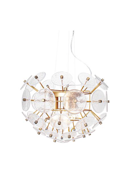 Lámpara de techo Retrow, Estructura: metal, Anclaje: metal, Cable: plástico, Dorado, transparente, Ø 50 x Al 38